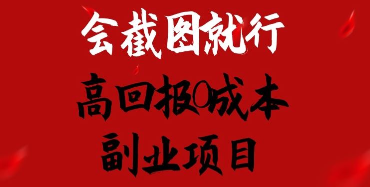 会截图就行，高回报0成本副业项目，卖离婚模板一天1.5k+【揭秘】-3YVIP资源库
