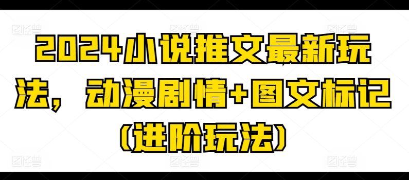 2024小说推文最新玩法，动漫剧情+图文标记(进阶玩法)-3YVIP资源库