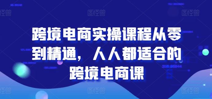 跨境电商实操课程从零到精通，人人都适合的跨境电商课-3YVIP资源库