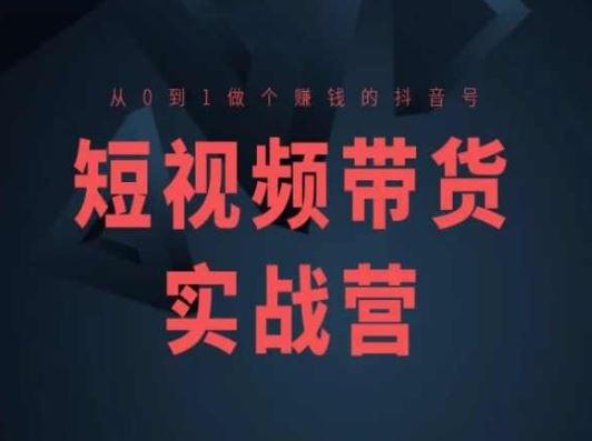 短视频带货实战营(高阶课)，从0到1做个赚钱的抖音号-3YVIP资源库