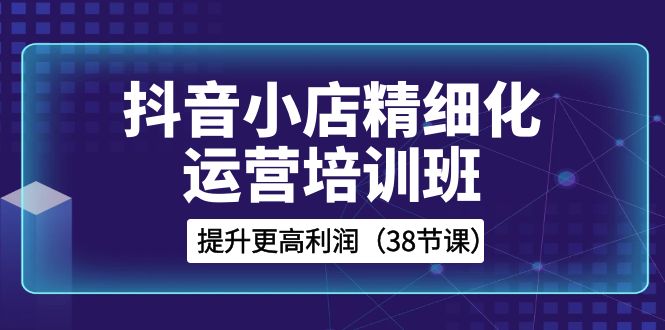 （8391期）抖音小店-精细化运营培训班，提升更高利润（38节课）-3YVIP资源库