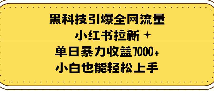 （9679期）黑科技引爆全网流量小红书拉新，单日暴力收益7000+，小白也能轻松上手-3YVIP资源库