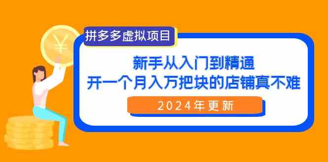 （9744期）拼多多虚拟项目：入门到精通，开一个月入万把块的店铺 真不难（24年更新）-3YVIP资源库