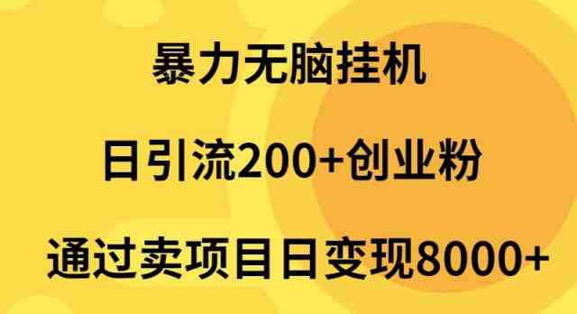 （9788期）暴力无脑挂机日引流200+创业粉通过卖项目日变现2000+-3YVIP资源库