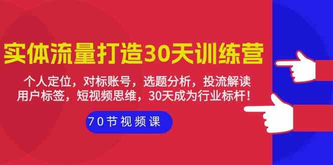 （9782期）实体-流量打造-30天训练营：个人定位，对标账号，选题分析，投流解读-70节-3YVIP资源库