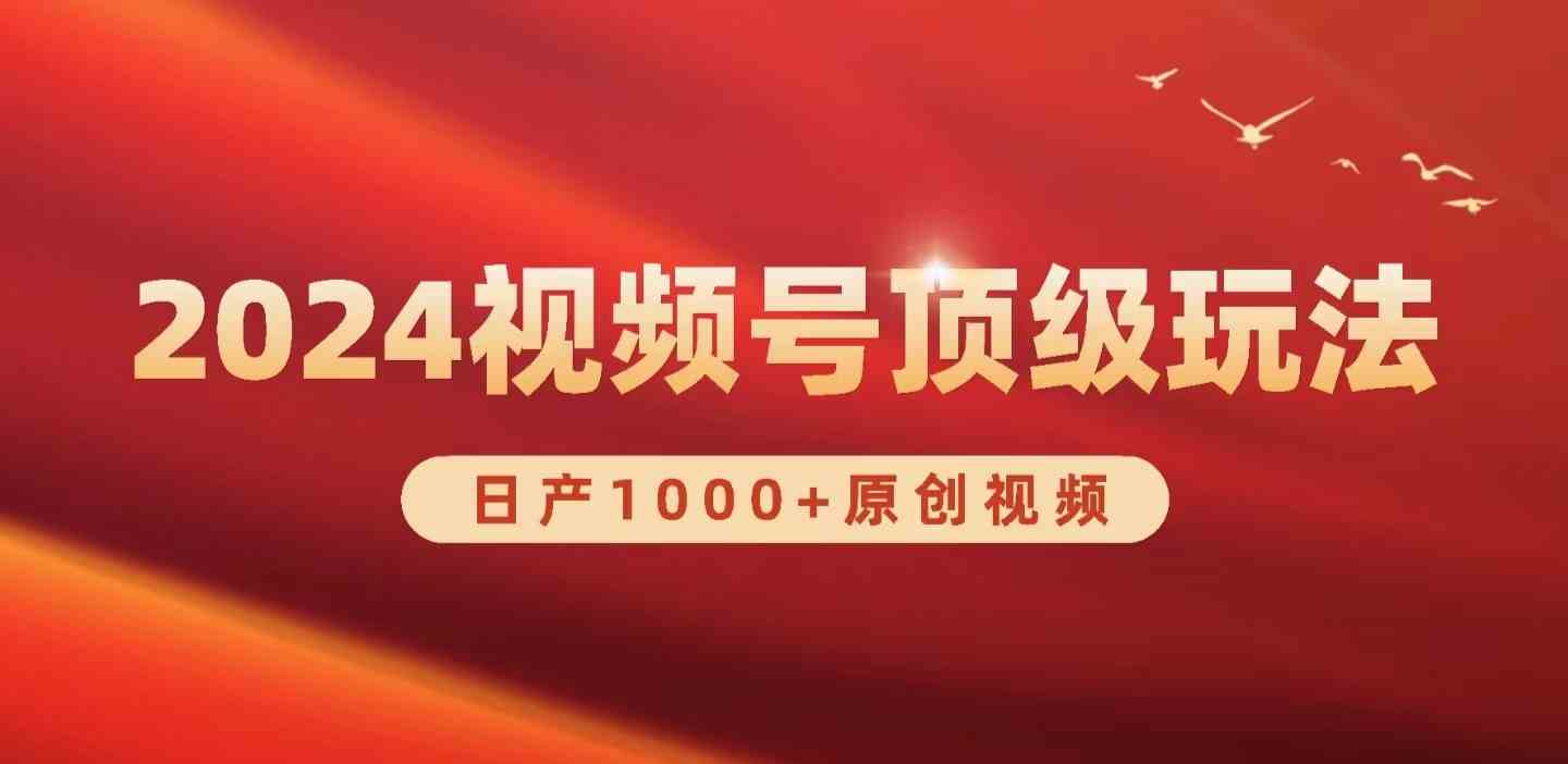（9905期）2024视频号新赛道，日产1000+原创视频，轻松实现日入3000+-3YVIP资源库