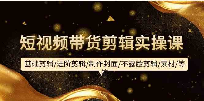 （9887期）短视频带货剪辑实操课：基础剪辑/进阶剪辑/制作封面/不露脸剪辑/素材/等等-3YVIP资源库