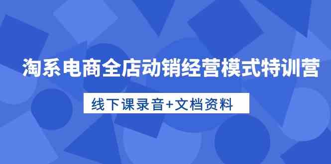（10192期）淘系电商全店动销经营模式特训营，线下课录音+文档资料-3YVIP资源库