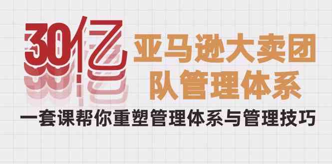 （10178期）30亿-亚马逊大卖团队管理体系，一套课帮你重塑管理体系与管理技巧-3YVIP资源库