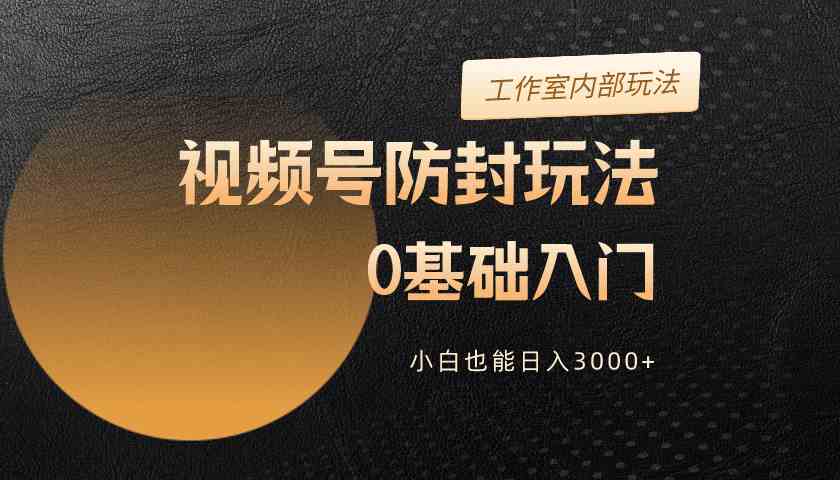 （10107期）2024视频号升级防封玩法，零基础入门，小白也能日入3000+-3YVIP资源库