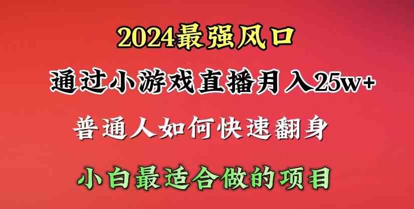 （10020期）2024年最强风口，通过小游戏直播月入25w+单日收益5000+小白最适合做的项目-3YVIP资源库