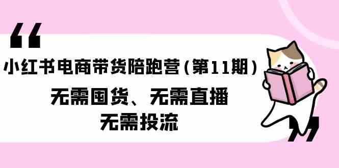 （9996期）小红书电商带货陪跑营(第11期)无需囤货、无需直播、无需投流（送往期10套）-3YVIP资源库