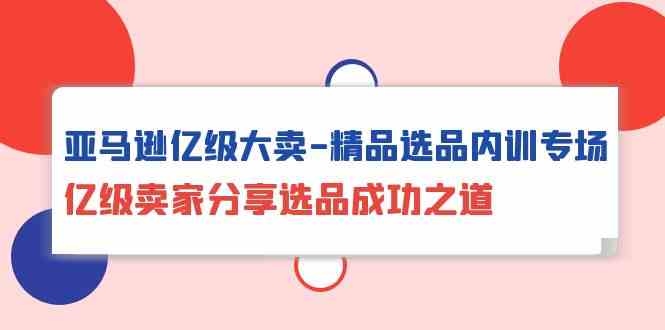 （10034期）亚马逊亿级大卖-精品选品内训专场，亿级卖家分享选品成功之道-3YVIP资源库