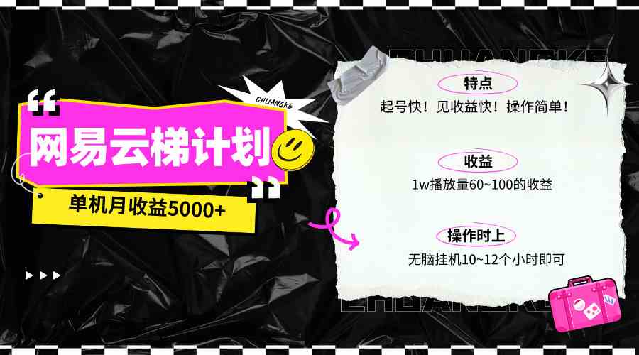 （10063期）最新网易云梯计划网页版，单机月收益5000+！可放大操作-3YVIP资源库