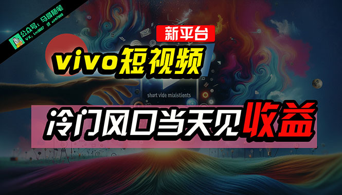 （10390期）全新平台vivo短视频，新风口AI混剪无脑搬运，冷门风口当天见收益，7天…-3YVIP资源库