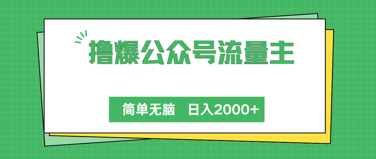 （10310期）撸爆公众号流量主，简单无脑，单日变现2000+-3YVIP资源库