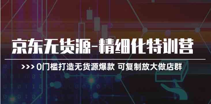 京东无货源精细化特训营，0门槛打造无货源爆款，可复制放大做店群-3YVIP资源库
