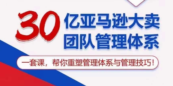 （10622期）30亿 亚马逊 大卖团队管理体系，一套课，帮你重塑管理体系与管理技巧-3YVIP资源库