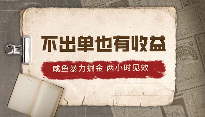 （10562期）2024咸鱼暴力掘金，不出单也有收益，两小时见效，当天突破500+-3YVIP资源库