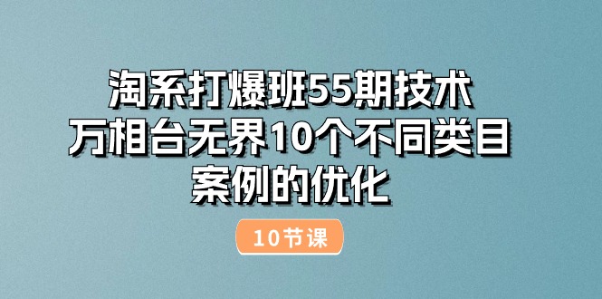（10996期）淘系打爆班55期技术：万相台无界10个不同类目案例的优化（10节）-3YVIP资源库