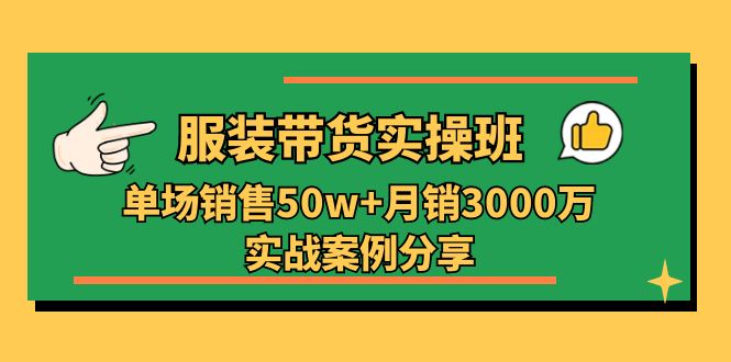 （11071期）服装带货实操培训班：单场销售50w+月销3000万实战案例分享（27节）-3YVIP资源库