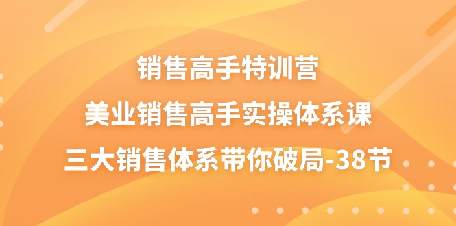 （10939期）销售-高手特训营，美业-销售高手实操体系课，三大销售体系带你破局-38节-3YVIP资源库