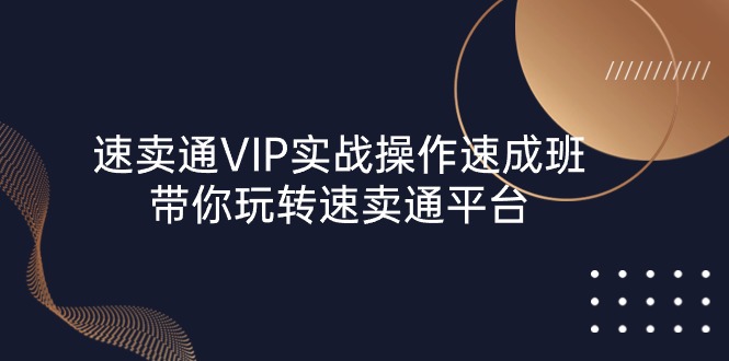 （10935期）速卖通 VIP实战操作-速成班，带你玩转速卖通平台（23节）-3YVIP资源库