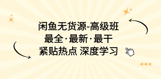 （10886期）闲鱼无货源-高级班，最全·最新·最干，紧贴热点 深度学习（17节课）-3YVIP资源库