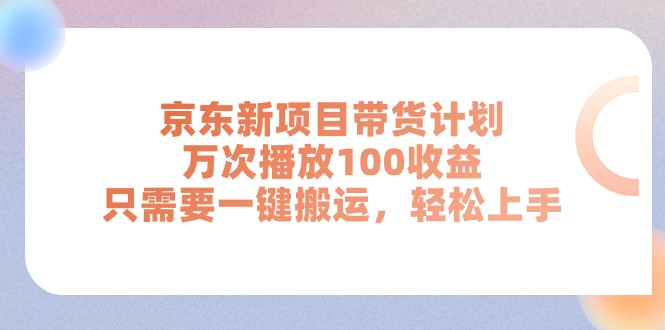 （11300期）京东新项目带货计划，万次播放100收益，只需要一键搬运，轻松上手-3YVIP资源库