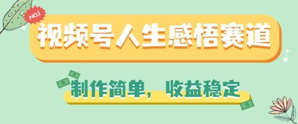 视频号人生感悟赛道，制作简单，收益稳定【揭秘】-3YVIP资源库