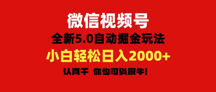 （11332期）微信视频号变现，5.0全新自动掘金玩法，日入利润2000+有手就行-3YVIP资源库