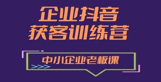 企业抖音营销获客增长训练营，中小企业老板必修课-3YVIP资源库