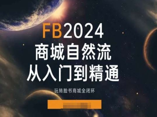 2024Faceboo商城自然流(从入门到精通)，玩转脸书商城全闭环-3YVIP资源库