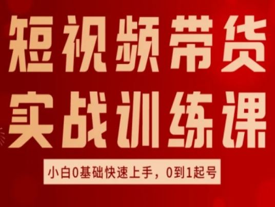 短视频带货实战训练课，好物分享实操，小白0基础快速上手，0到1起号-3YVIP资源库