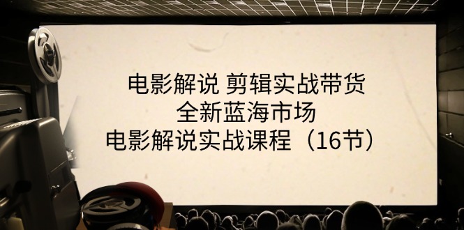 （11367期）电影解说 剪辑实战带货全新蓝海市场，电影解说实战课程（16节）-3YVIP资源库