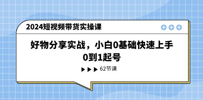 （11372期）2024短视频带货实操课，好物分享实战，小白0基础快速上手，0到1起号-3YVIP资源库