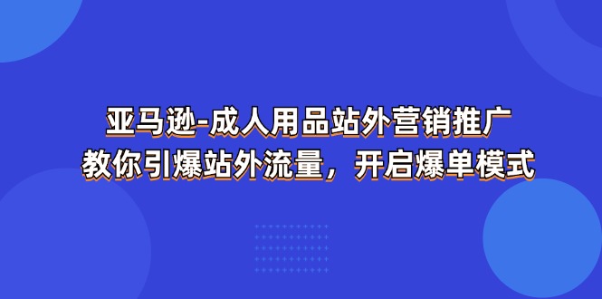 （11398期）亚马逊-成人用品 站外营销推广  教你引爆站外流量，开启爆单模式-3YVIP资源库