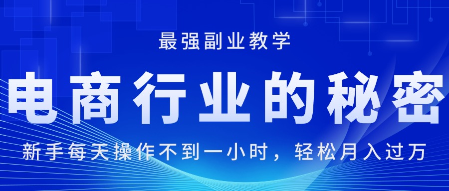 （11427期）电商行业的秘密，新手每天操作不到一小时，月入过万轻轻松松，最强副业…-3YVIP资源库