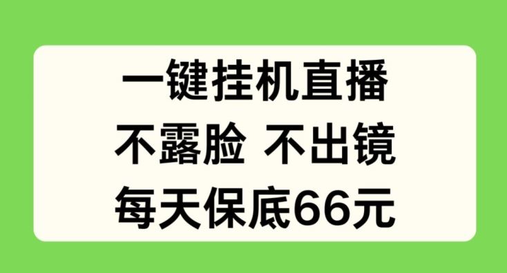 一键挂JI直播，不露脸不出境，每天保底66元【揭秘】-3YVIP资源库