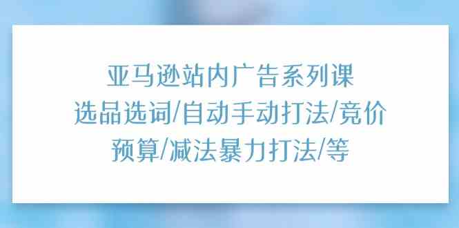亚马逊站内广告系列课：选品选词/自动手动打法/竞价预算/减法暴力打法/等-3YVIP资源库