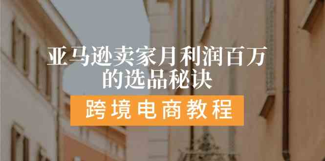 亚马逊卖家月利润百万的选品秘诀: 抓重点/高利润/大方向/大类目/选品易-3YVIP资源库