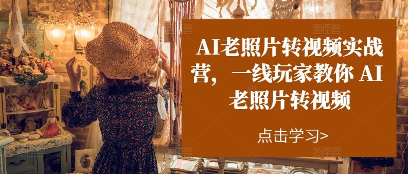 AI老照片转视频实战营，一线玩家教你AI老照片转视频-3YVIP资源库