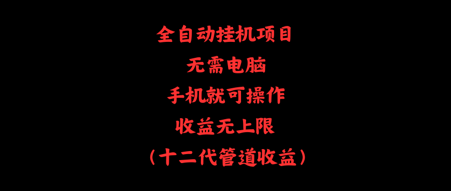 （11505期）全自动挂机项目，无需电脑，手机就可操作，收益无上限-3YVIP资源库