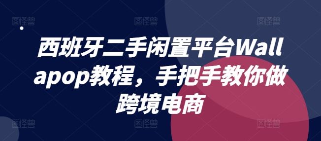 西班牙二手闲置平台Wallapop教程，手把手教你做跨境电商-3YVIP资源库