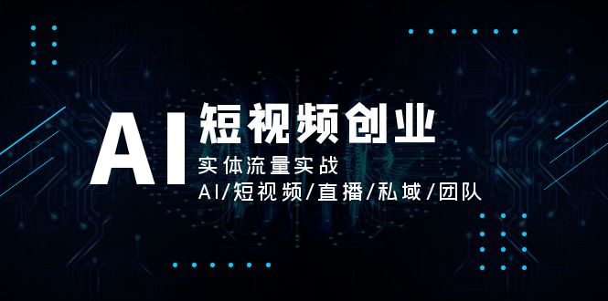（11566期）AI短视频创业，实体流量实战，AI/短视频/直播/私域/团队-3YVIP资源库
