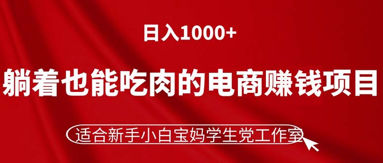 （11571期）躺着也能吃肉的电商赚钱项目，日入1000+，适合新手小白宝妈学生党工作室-3YVIP资源库