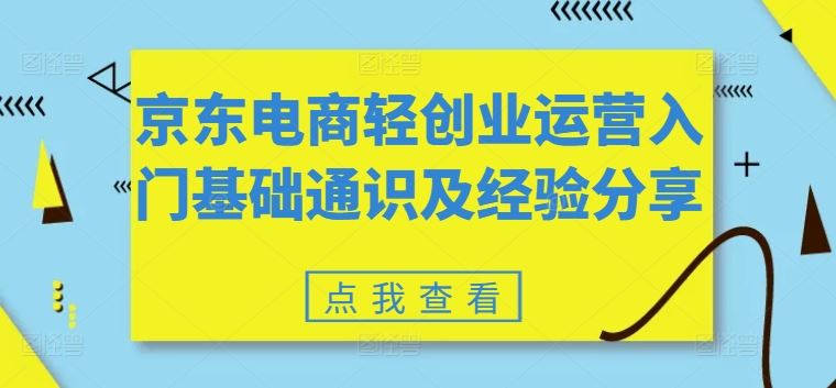 京东电商轻创业运营入门基础通识及经验分享-3YVIP资源库