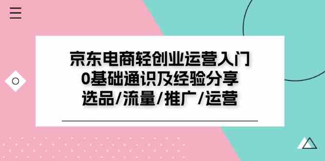 京东电商轻创业运营入门0基础通识及经验分享：选品/流量/推广/运营-3YVIP资源库