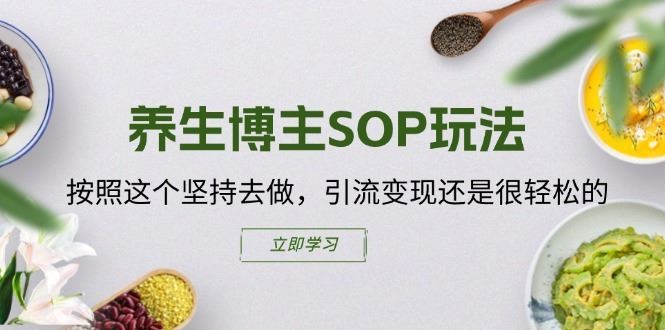 养生博主SOP玩法，按照这个坚持去做，引流变现还是很轻松的-3YVIP资源库