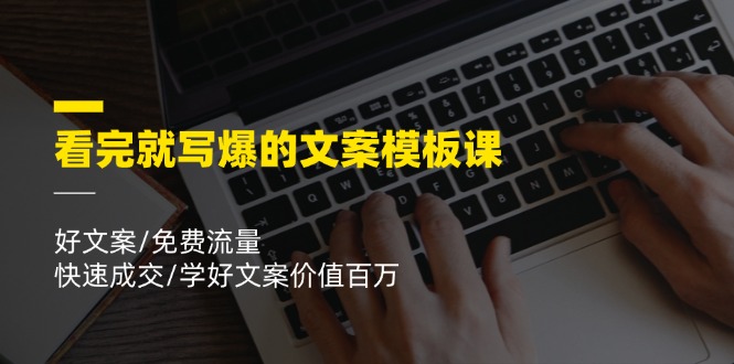 看完就写爆的文案模板课，好文案/免费流量/快速成交/学好文案价值百万-3YVIP资源库
